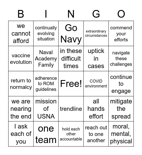 Supes call Bingo Card