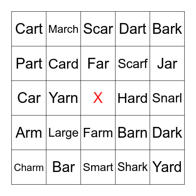 controlling r words Bingo Card