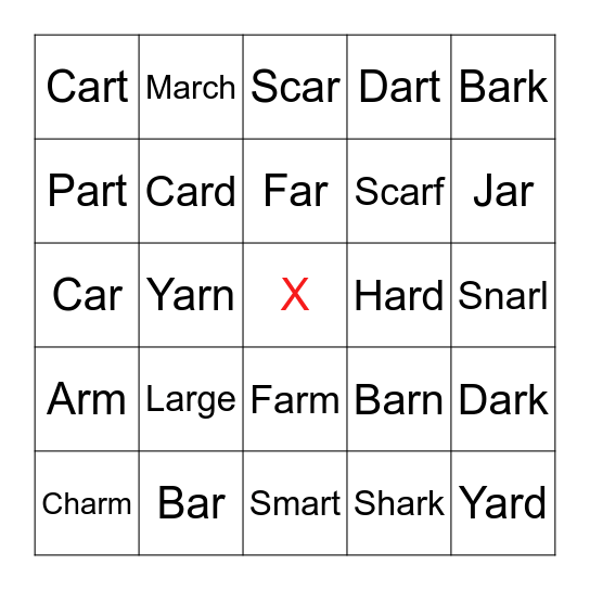 controlling r words Bingo Card