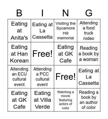 D&I Spring Bingo Card