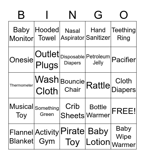 Brittany's Baby Shower Bingo Card