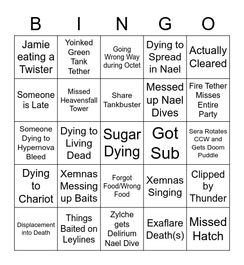 UCOB Bingo Card