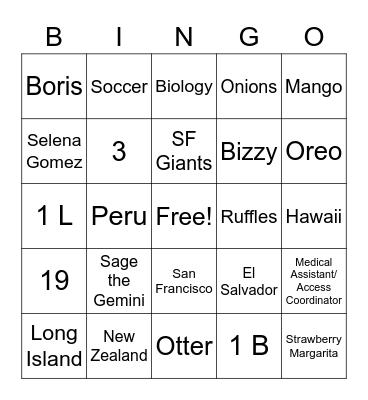 Birthday Bingo! Bingo Card