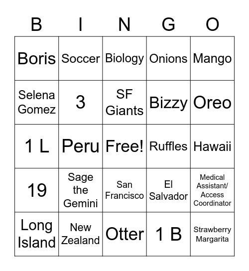 Birthday Bingo! Bingo Card