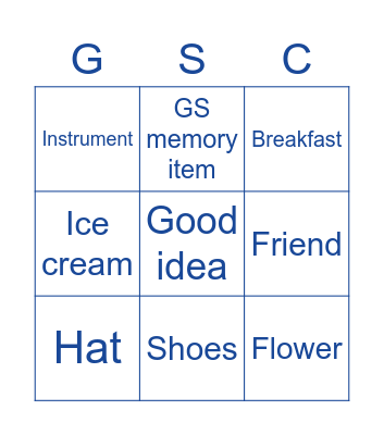GS project jam Bingo Card