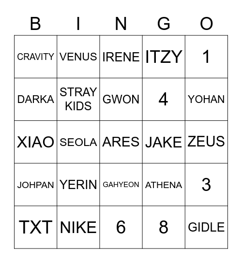 EJIN PUNYA Bingo Card