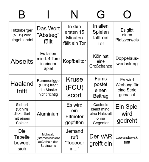 Konferez-Trinkspiel Bingo Card