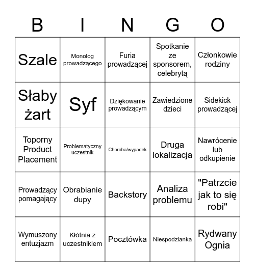 TVN Bingo Card