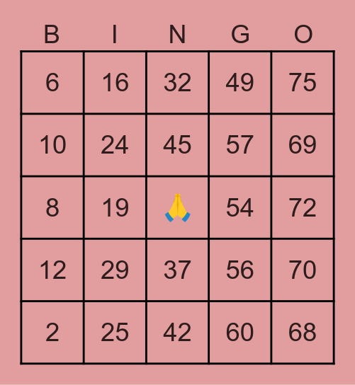 BV BINGO (Jenny Chu tv) Bingo Card