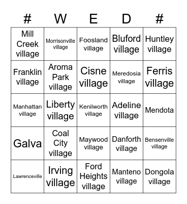 ILLINOIS CITIES PT 1 Bingo Card