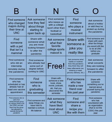 CSSC Bingo Week 3! Bingo Card
