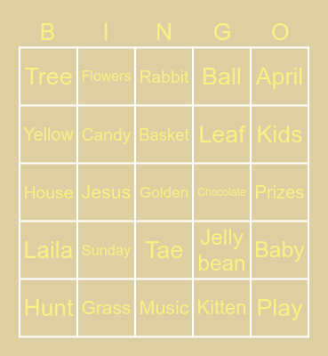 BUNNY BINGO Card