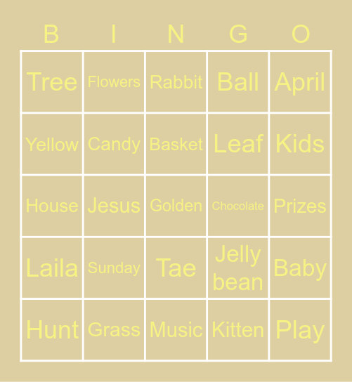 BUNNY BINGO Card