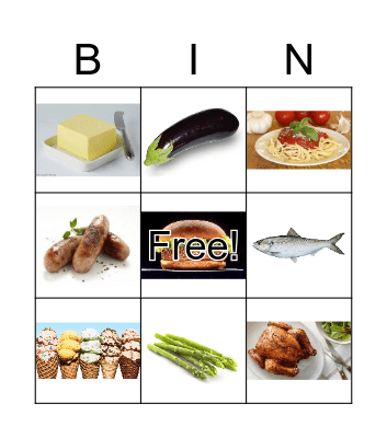 FOOD Bingo Card