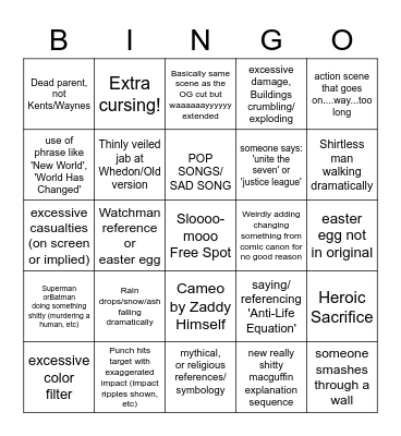 Zaddy Bingo (not in 4:3 aspect ratio as intended) Bingo Card