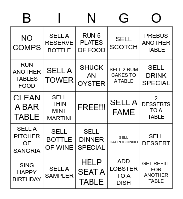SERVER BINGO Card