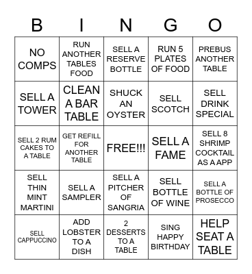 FINZ BINGO Card