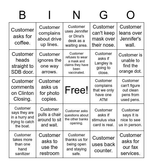 Open Lobby Bingo! Bingo Card