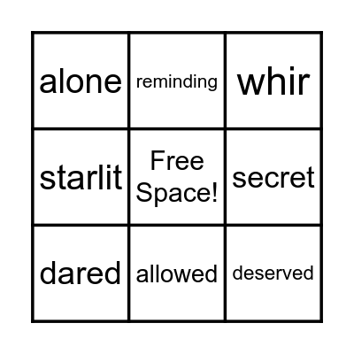 M7W3 Power Words Bingo Card