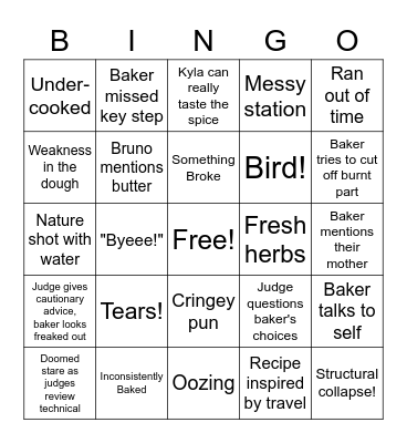 Pastry Week Bingo Card