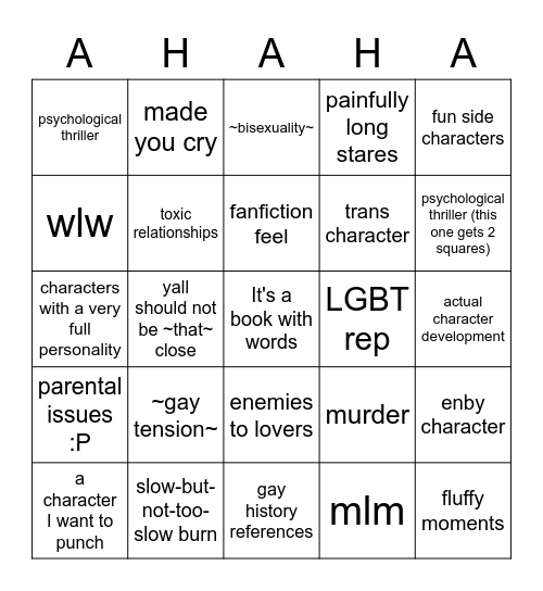 THE ULTIMATE BOOK BINGO Card