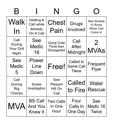 OFFICER BINGO Card