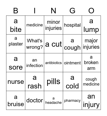 Health Bingo Card