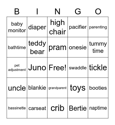 Baby Bingo! Bingo Card