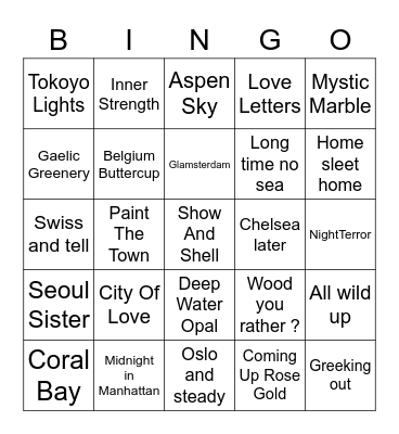 Colorstreet Bingo Card