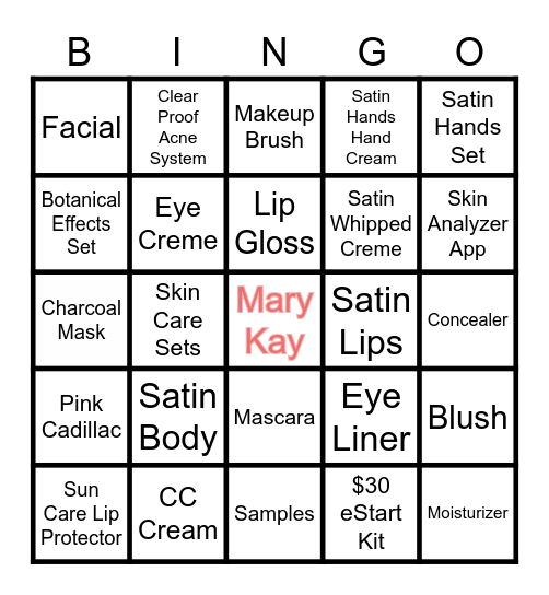 MARY KAY BINGO PARTY Bingo Card