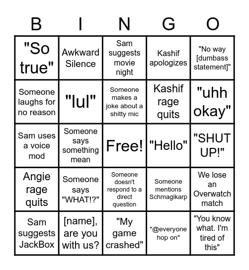 BINGO Card