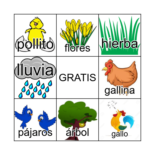 BINGO DE PRIMAVERA K-1 Bingo Card