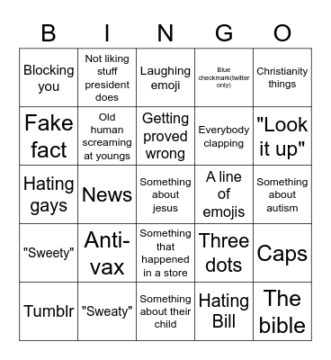 r/insanepeoplefacebook  Bingo Card