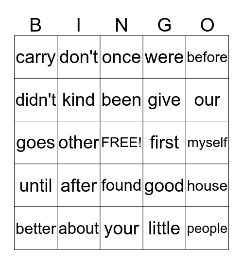 Third Quarter Bingo Card