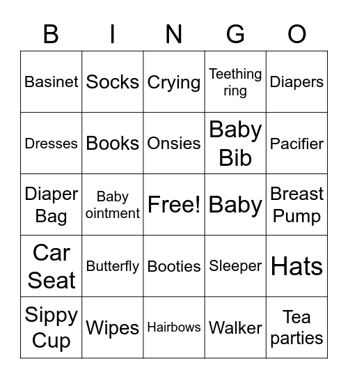 Baby Rowe Bingo Card