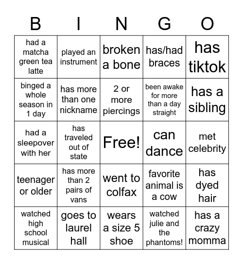 Nugget's 13th Birthday !! Bingo Card