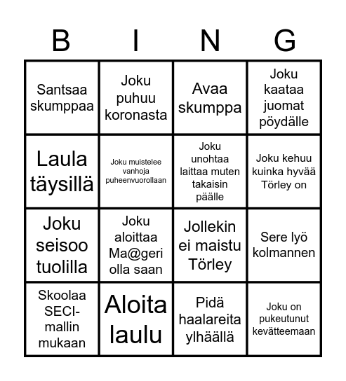 Sitsibigo Bingo Card