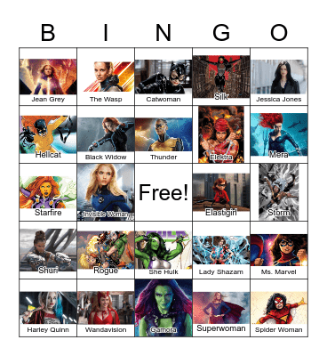 Superheroines Bingo Card