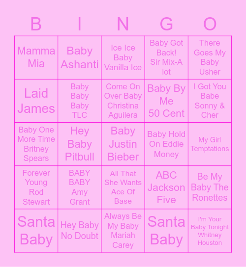 BABY GIRL CHARLES Bingo Card
