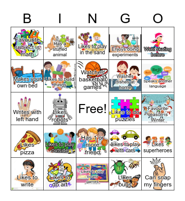 Getting To Know Me! Bingo Card