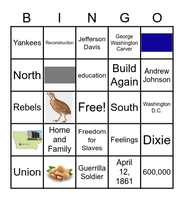 Civil War Bingo Card