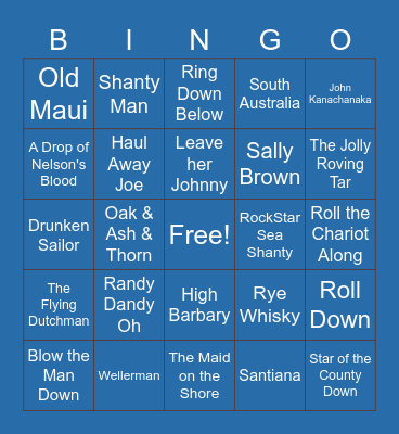 Sea Shanty Bingo Card
