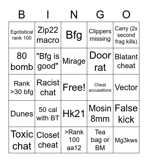 Public PF Lobby Bingo Card