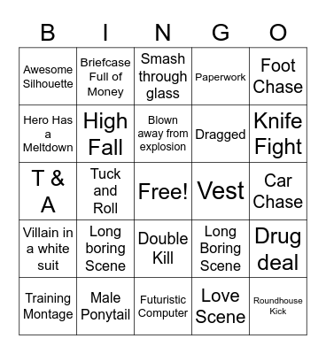 B Movie Bingo Card