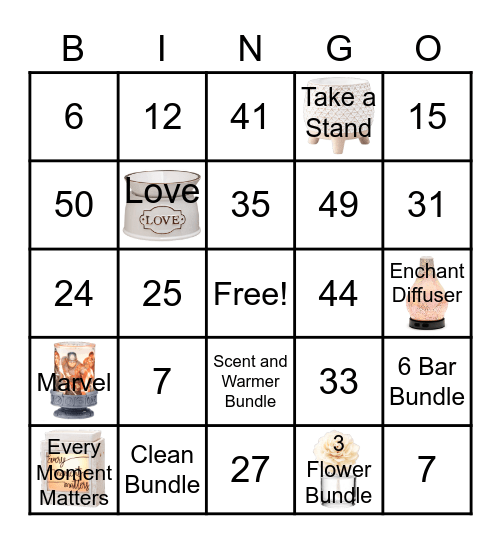 Scentsy Bingo 2 Bingo Card