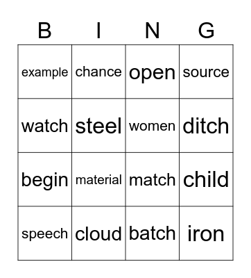 week 8 spelling list term 1 Bingo Card