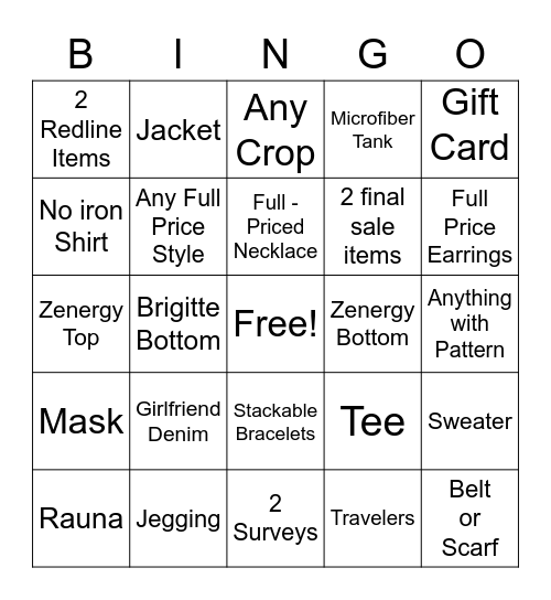 Date _________________ Bingo Card