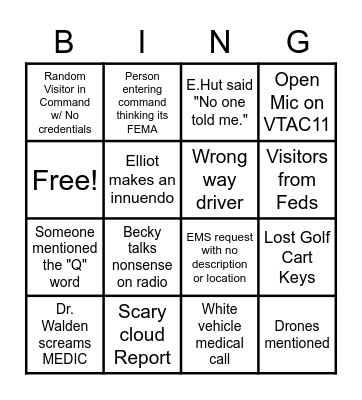 TMS Command Bingo Card