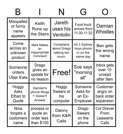 Pneutech Bingo Card