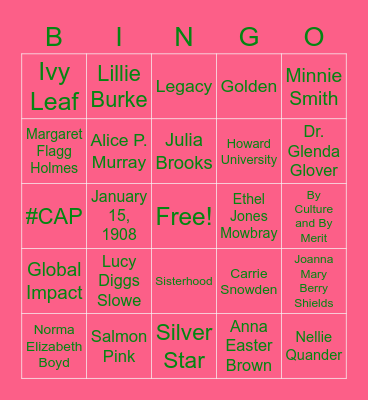 Silver Star - AKA Bingo Card